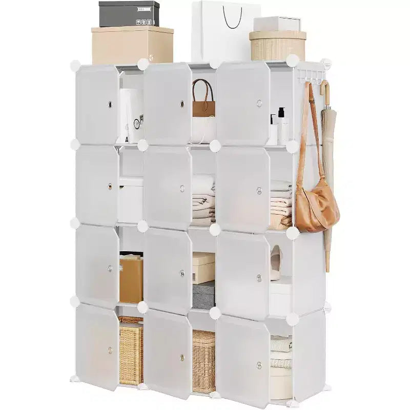 9-Cube PVC Storage Organizer, Modular Shelf Unit with Easy Assembly for Bedroom & Living Room, Blue