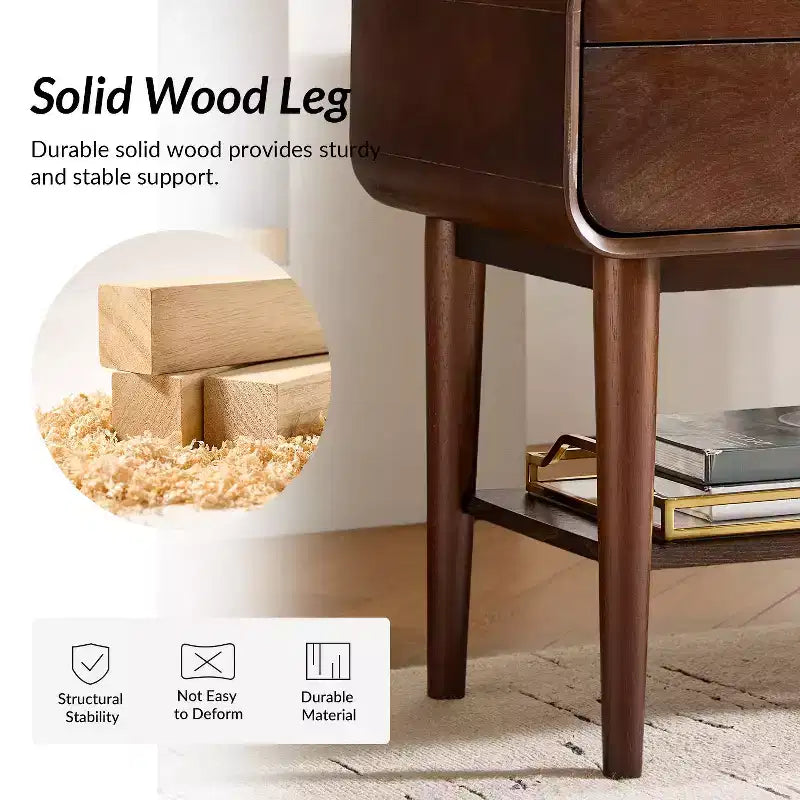Rudol Set di 2 tavolini da divano con 2 cassetti, alti 61 cm, con caricatore integrato|HULALA HOME