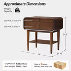 Rudol Set di 2 tavolini da divano con 2 cassetti, alti 61 cm, con caricatore integrato|HULALA HOME