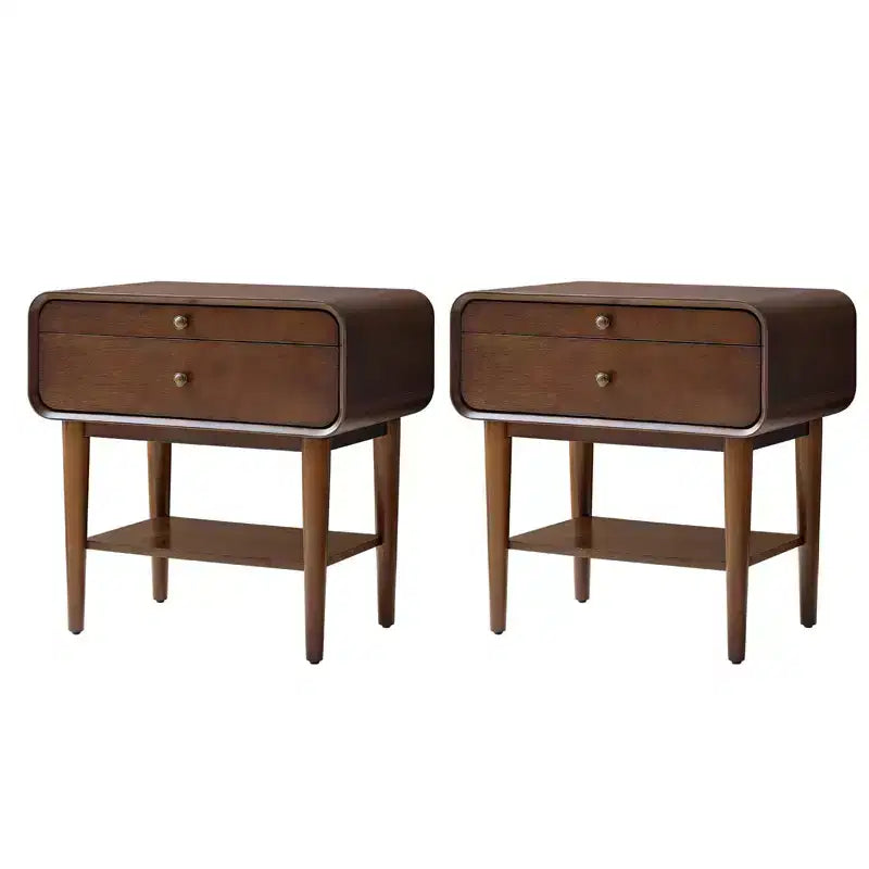 Rudol Set di 2 tavolini da divano con 2 cassetti, alti 61 cm, con caricatore integrato|HULALA HOME