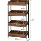 Lantine Espositore per snack a 4 ripiani con 4 ganci, adatto per venditori, negozi, supermercati e cucine domestiche.