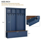 Clihome Appendiabiti da Ingresso 4-in-1 con Panchina in Grana di Legno e 2 Grandi Cassetti per Corridoio