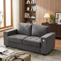 70 Modern Chenille Loveseat with USB Ports & Side Pockets - Tufted Upholstered Sofa, All-Wood Frame, Compact Couch for Living Room