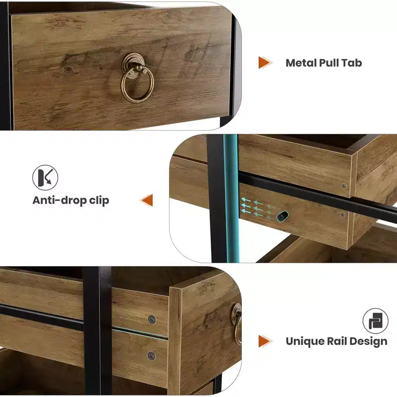 Portafrutta e Verdura in Legno, Scaffale Stretto a 5 Ripiani per Snack e Frutta, Organizer Multiuso per Cucina, Soggiorno, Camera da Letto