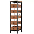 Portafrutta e Verdura in Legno, Scaffale Stretto a 5 Ripiani per Snack e Frutta, Organizer Multiuso per Cucina, Soggiorno, Camera da Letto