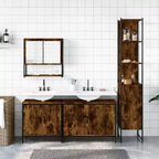 vidaXL Set di Mobili da Bagno con Mensola 4 pz Legno Multistrato Moderno Portaoggetti