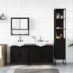 vidaXL Set di Mobili da Bagno con Mensola 4 pz Legno Multistrato Moderno Portaoggetti