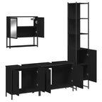 vidaXL Set di Mobili da Bagno con Mensola 4 pz Legno Multistrato Moderno Portaoggetti