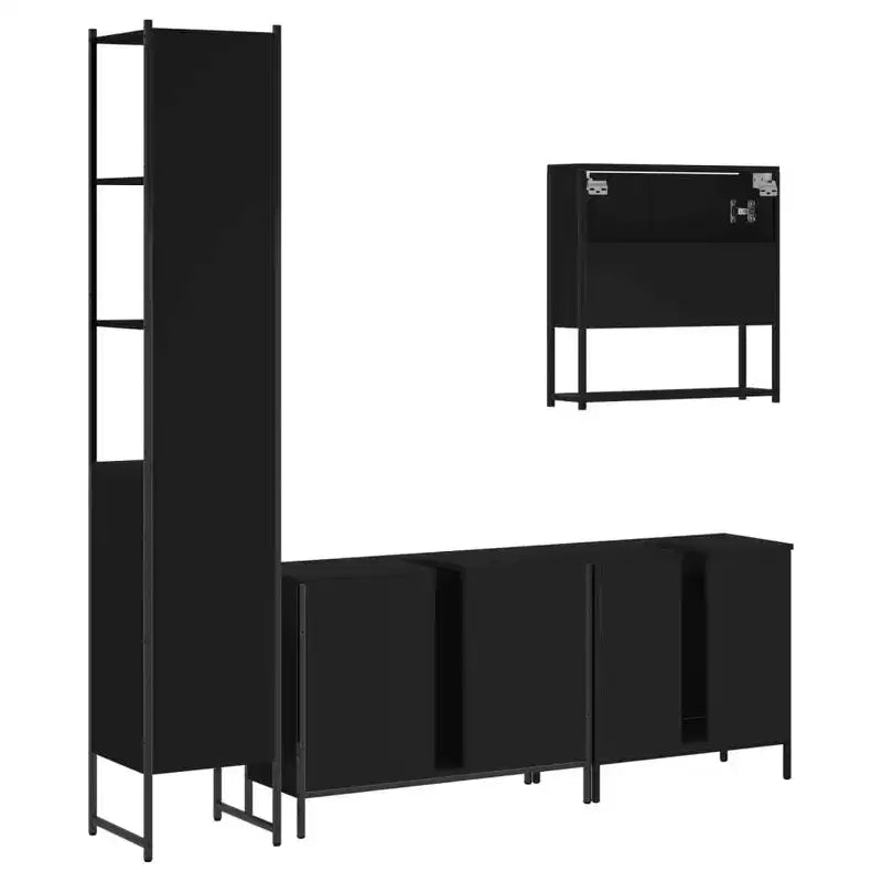 vidaXL Set di Mobili da Bagno con Mensola 4 pz Legno Multistrato Moderno Portaoggetti