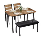 Set tavolo da pranzo in legno da 4 pezzi, per sala da pranzo, ufficio e soggiorno, vintage