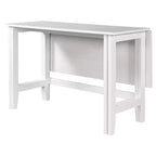 JVNOXK Tavolo da Pranzo Allungabile in Legno in Stile Rustico da 91 cm con Anta Pieghevole, Ideale per Piccoli Spazi, Gambe in Legno di Gomma Massello, Bianco
