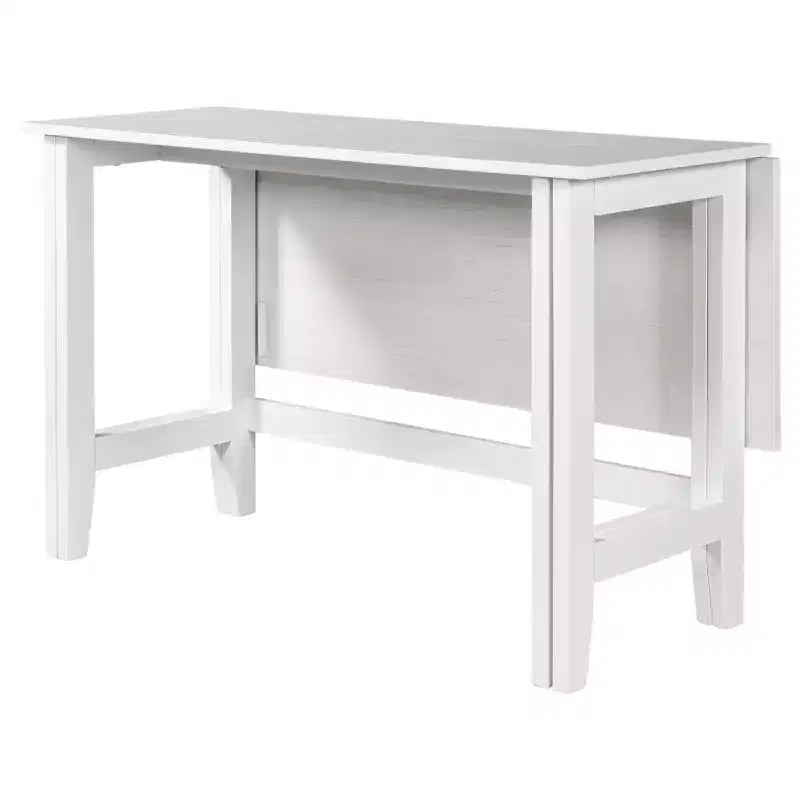 JVNOXK Tavolo da Pranzo Allungabile in Legno in Stile Rustico da 91 cm con Anta Pieghevole, Ideale per Piccoli Spazi, Gambe in Legno di Gomma Massello, Bianco