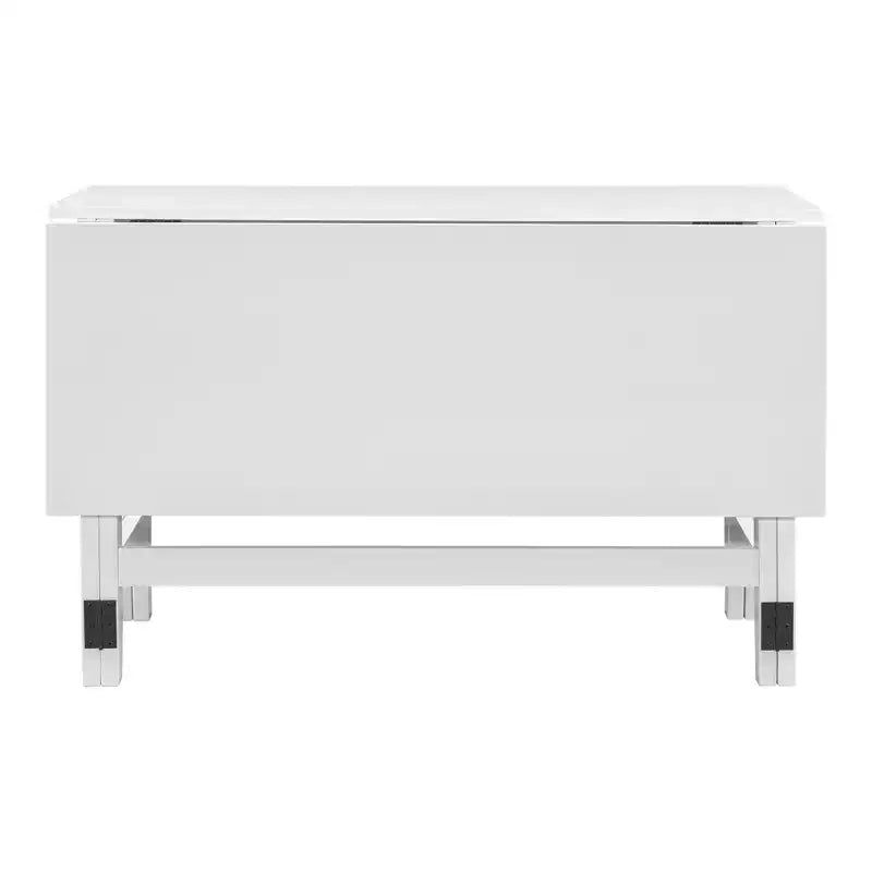 JVNOXK Tavolo da Pranzo Allungabile in Legno in Stile Rustico da 91 cm con Anta Pieghevole, Ideale per Piccoli Spazi, Gambe in Legno di Gomma Massello, Bianco