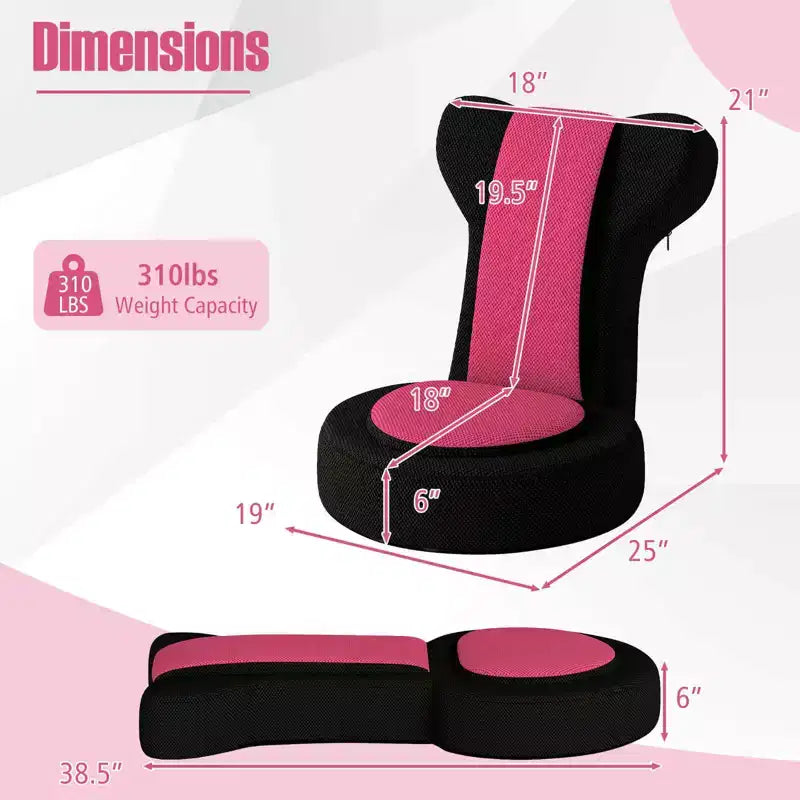 Poltrona reclinabile Costway con poggiatesta e schienale regolabili, seduta imbottita in spugna, struttura in metallo, nero + grigio/nero + rosa