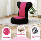 Poltrona reclinabile Costway con poggiatesta e schienale regolabili, seduta imbottita in spugna, struttura in metallo, nero + grigio/nero + rosa