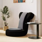 Costway Lazy Sofa Chair with Adjustable Headrest & Backrest, Sponge Padded Seat,Metal Frame Black + Gray/Black + Pink