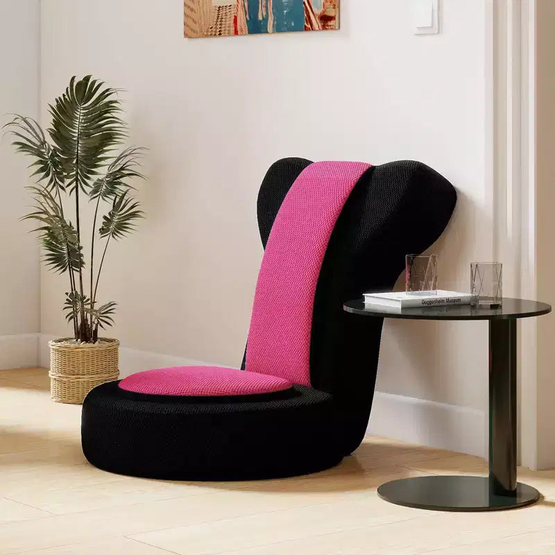Poltrona reclinabile Costway con poggiatesta e schienale regolabili, seduta imbottita in spugna, struttura in metallo, nero + grigio/nero + rosa