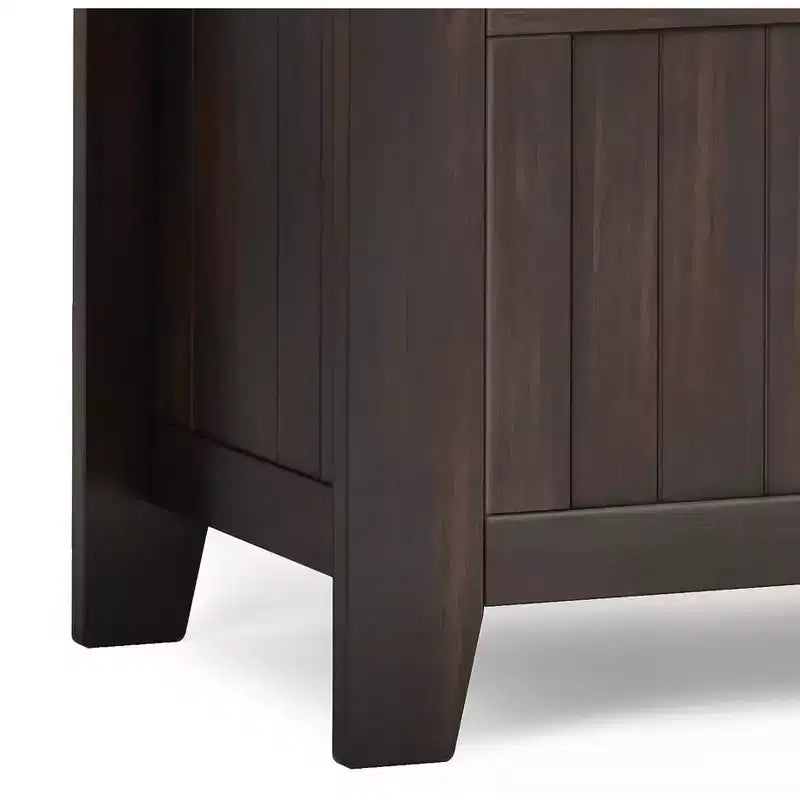Panca contenitore in legno massello, transizionale, piccola da ingresso, larga 91 cm, Normandy
