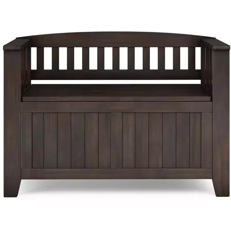 Panca contenitore in legno massello, transizionale, piccola da ingresso, larga 91 cm, Normandy