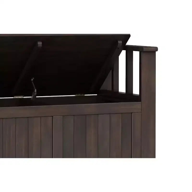 Panca contenitore in legno massello, transizionale, piccola da ingresso, larga 91 cm, Normandy
