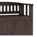Panca contenitore in legno massello, transizionale, piccola da ingresso, larga 91 cm, Normandy