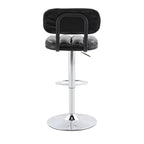 Set di 2 sgabelli da bar regolabili in altezza con rivestimento in pelle PU e base cromata, con poggiapiedi per isola cucina