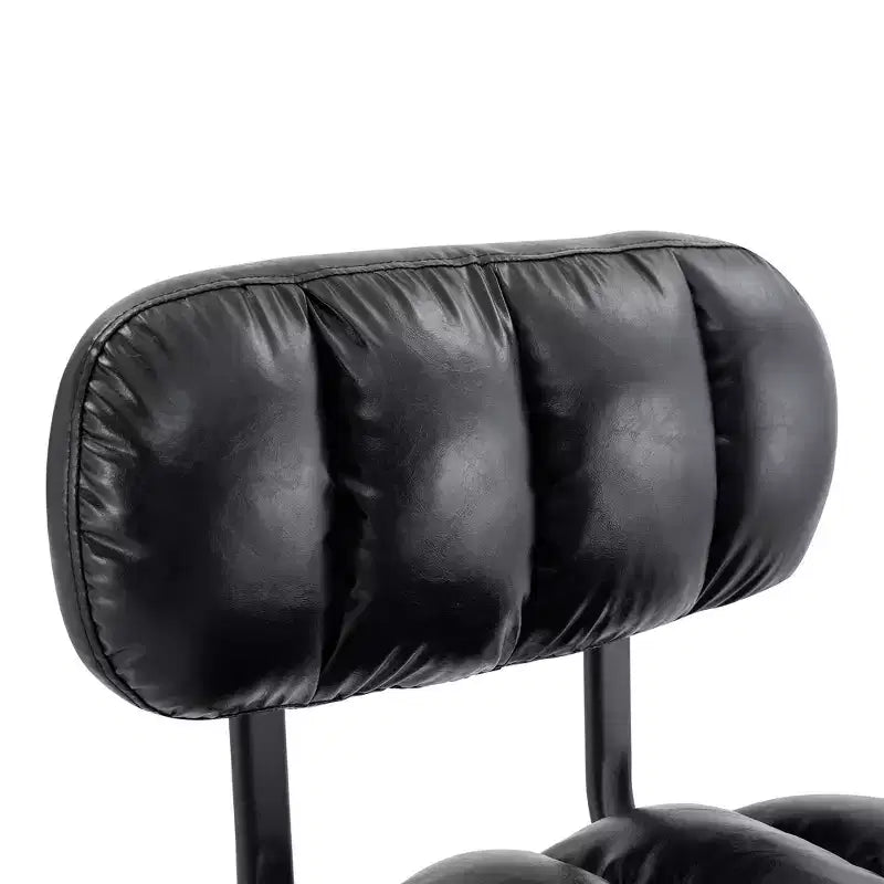 Set di 2 sgabelli da bar regolabili in altezza con rivestimento in pelle PU e base cromata, con poggiapiedi per isola cucina