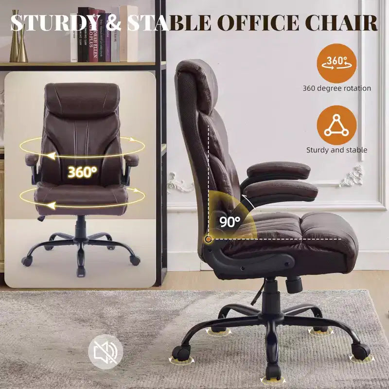 Sedia da ufficio, sedia direzionale grande e alta da 225 kg con poggiapiedi, sedia da gioco in pelle reclinabile a 90-155 gradi