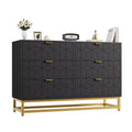 Dresser for Bedroom, 6-Drawer Wide Storage Wood Dresser with Metal Legs, Modern Chest Organizer
