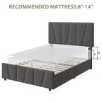 Struttura letto imbottita con testiera regolabile, cassetti portaoggetti multipli, struttura letto in legno, materasso senza molle, mobili moderni per la camera da letto