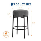 Set di 2 Sgabelli da Bar Senza Schienale, Altezza 61 cm con Sedute Imbottite e Gambe in Metallo - Sgabelli Moderni per Isola Cucina, Sala da Pranzo o Caffetteria Domestica