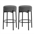 Set of 2 Backless Bar Stools, 24 Counter Height with Plush Seats & Metal Legs - Modern Stools for Kitchen Island, Dining, or Home Cafe