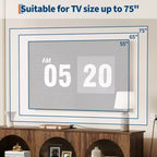 Mobile TV consolle con prese elettriche, centro multimediale moderno a 3 ripiani ad arco da 63 pollici con stazione di ricarica e ripiani aperti per TV da 65/70 pollici