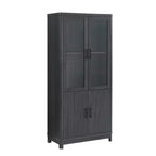 GDFStudio Aveline Mobile Libreria Moderno Mid-Century da 31'' con 2 Ante in Vetro e 6 Ripiani Regolabili