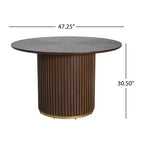 Set da pranzo rotondo moderno Christopher Knight Home Seema 5 pezzi con sedie imbottite in legno di gomma