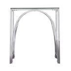 HomeRoots 22 Chrome Glass And Iron Square End Table
