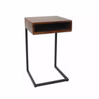 HomeRoots 24 Gold And Natural Solid Wood Square End Table