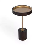 HomeRoots 22 Black And Rosegold Solid Wood Round End Table