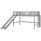 Bellemave Letto a Giorno in Legno con Ripiani, 2 Cassetti e Scrivania Integrata, Letto Multifunzione Salvaspazio Matrimoniale/Singolo, Naturale o Bianco Antico