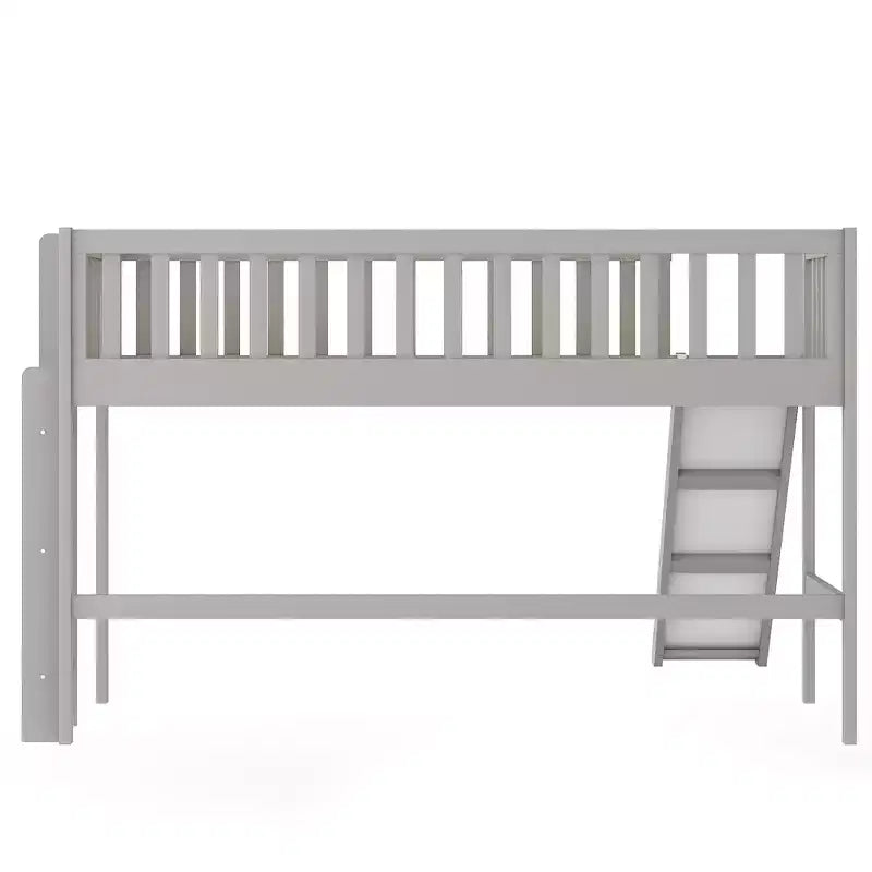 Bellemave Letto a Giorno in Legno con Ripiani, 2 Cassetti e Scrivania Integrata, Letto Multifunzione Salvaspazio Matrimoniale/Singolo, Naturale o Bianco Antico