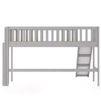 Bellemave Letto a Giorno in Legno con Ripiani, 2 Cassetti e Scrivania Integrata, Letto Multifunzione Salvaspazio Matrimoniale/Singolo, Naturale o Bianco Antico