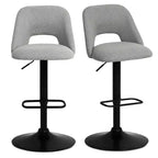 Set di 2 Sgabelli da Bar Girevoli Regolabili, Sgabelli da Bancone Imbottiti con Schienale e Base Nera, Altezza 61-81 cm - Panipeachy