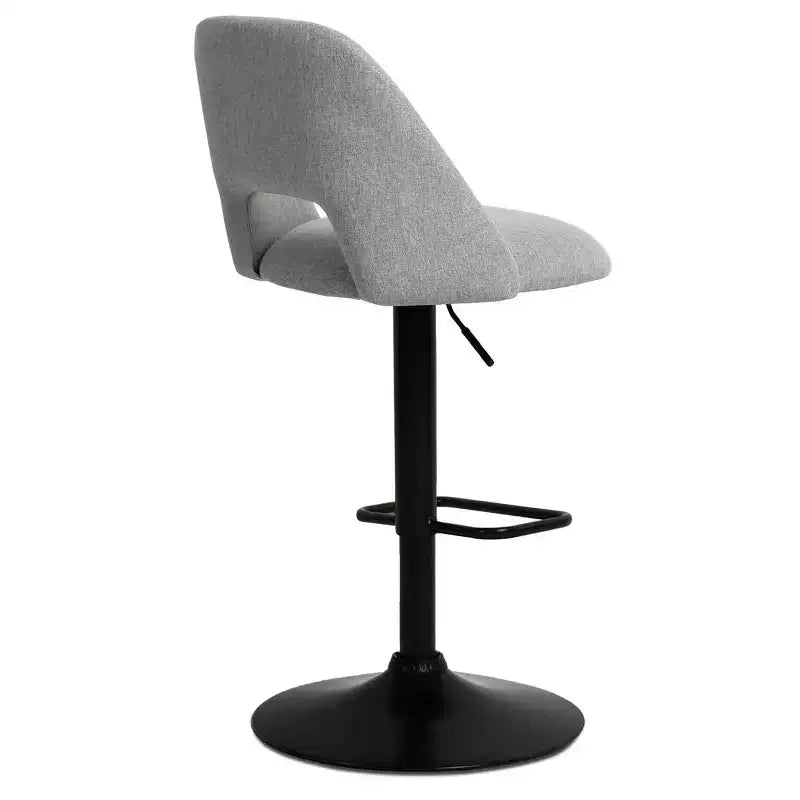 Set di 2 Sgabelli da Bar Girevoli Regolabili, Sgabelli da Bancone Imbottiti con Schienale e Base Nera, Altezza 61-81 cm - Panipeachy