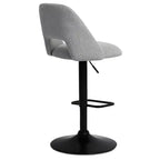 Set di 2 Sgabelli da Bar Girevoli Regolabili, Sgabelli da Bancone Imbottiti con Schienale e Base Nera, Altezza 61-81 cm - Panipeachy