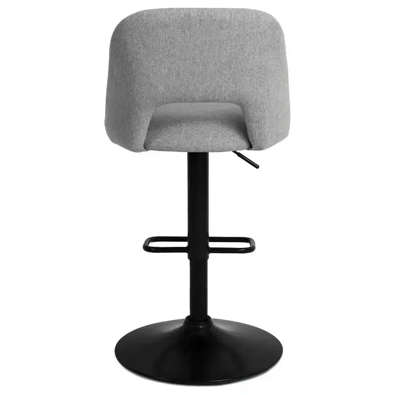 Set di 2 Sgabelli da Bar Girevoli Regolabili, Sgabelli da Bancone Imbottiti con Schienale e Base Nera, Altezza 61-81 cm - Panipeachy