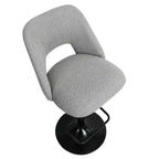 Set di 2 Sgabelli da Bar Girevoli Regolabili, Sgabelli da Bancone Imbottiti con Schienale e Base Nera, Altezza 61-81 cm - Panipeachy