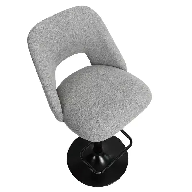 Set di 2 Sgabelli da Bar Girevoli Regolabili, Sgabelli da Bancone Imbottiti con Schienale e Base Nera, Altezza 61-81 cm - Panipeachy