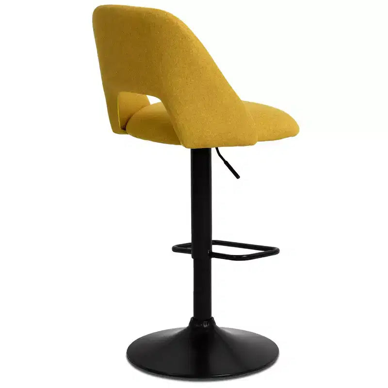 Set di 2 Sgabelli da Bar Girevoli Regolabili, Sgabelli da Bancone Imbottiti con Schienale e Base Nera, Altezza 61-81 cm - Panipeachy