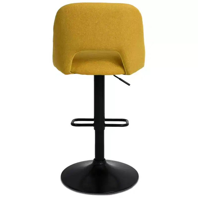 Set di 2 Sgabelli da Bar Girevoli Regolabili, Sgabelli da Bancone Imbottiti con Schienale e Base Nera, Altezza 61-81 cm - Panipeachy
