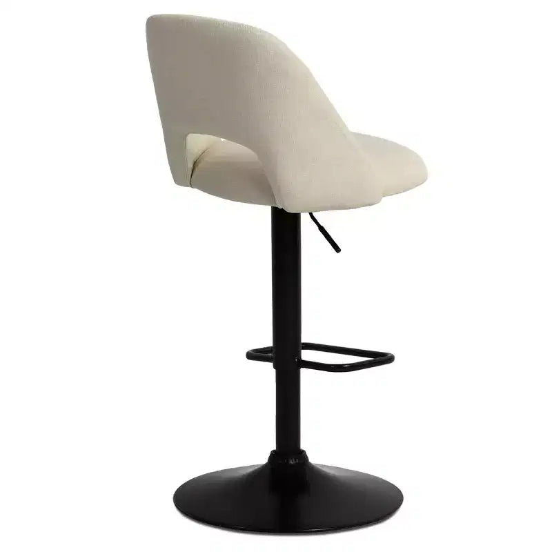 Set di 2 Sgabelli da Bar Girevoli Regolabili, Sgabelli da Bancone Imbottiti con Schienale e Base Nera, Altezza 61-81 cm - Panipeachy